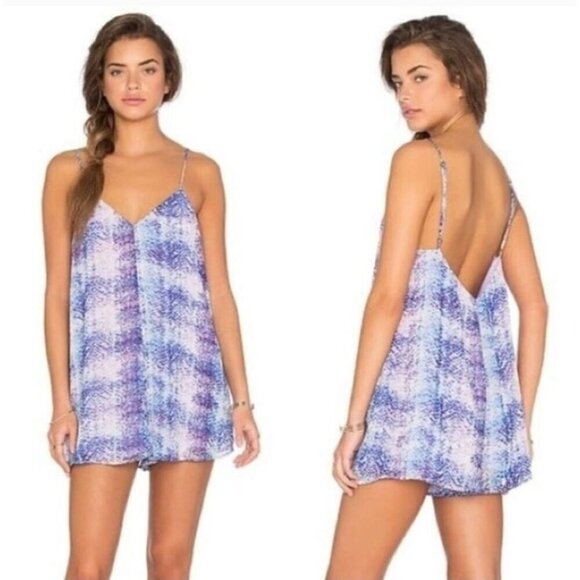 Show me your Mumu romper size L Large blue purple summer cruise - Picture 1 of 8